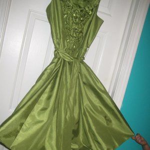 Green A line dress